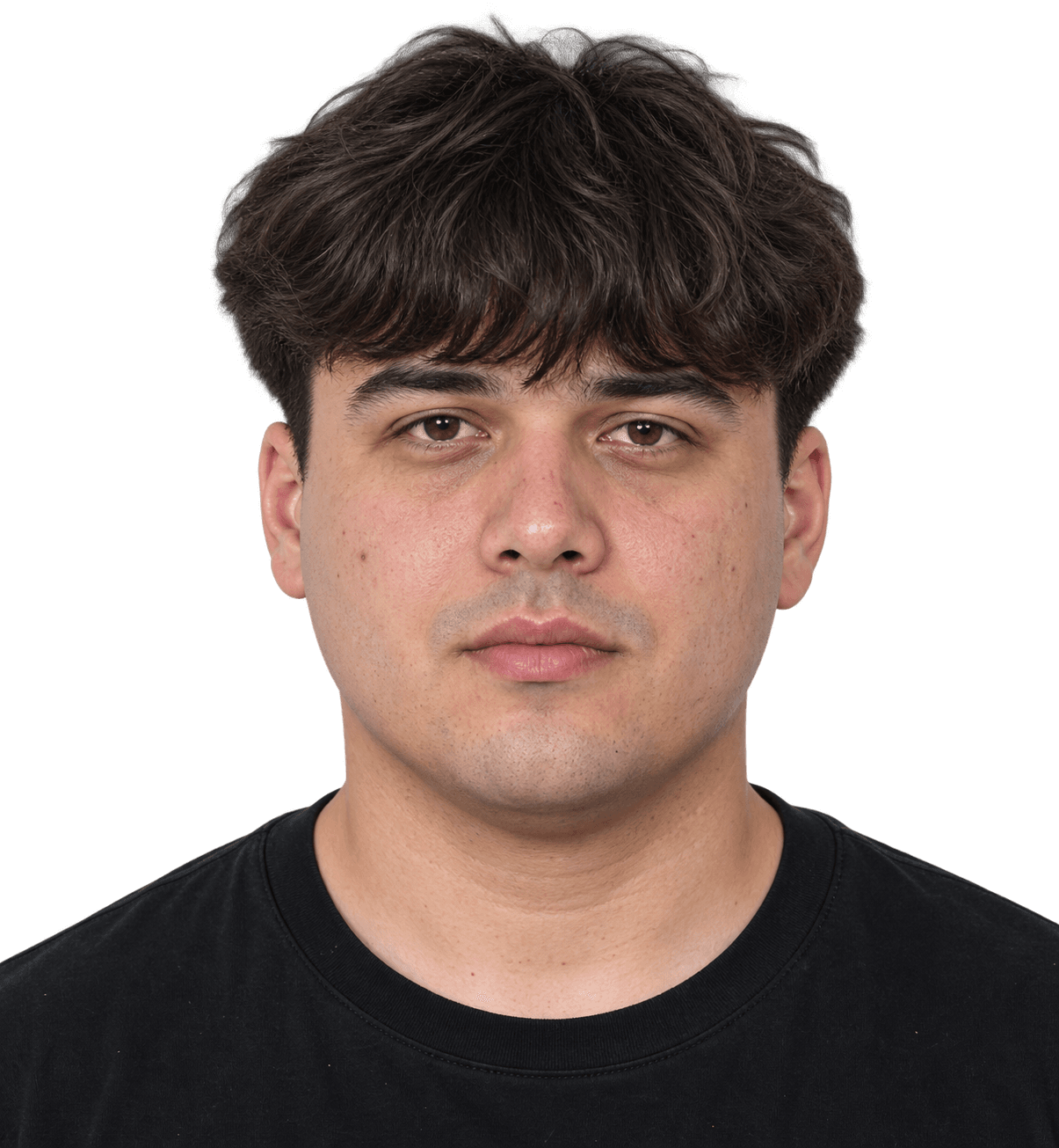 Retrato original con el cabello sin peinar